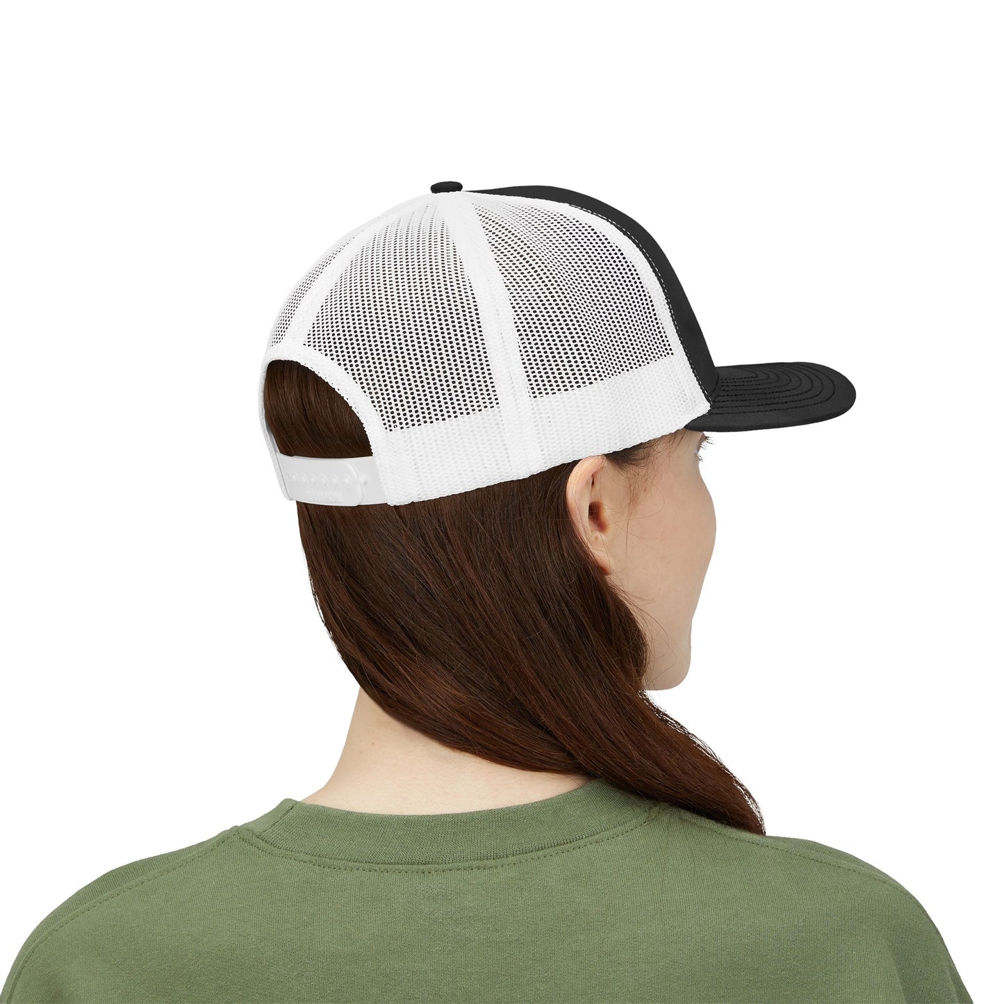 Team Xaden Trucker Hat Black/White mockup back