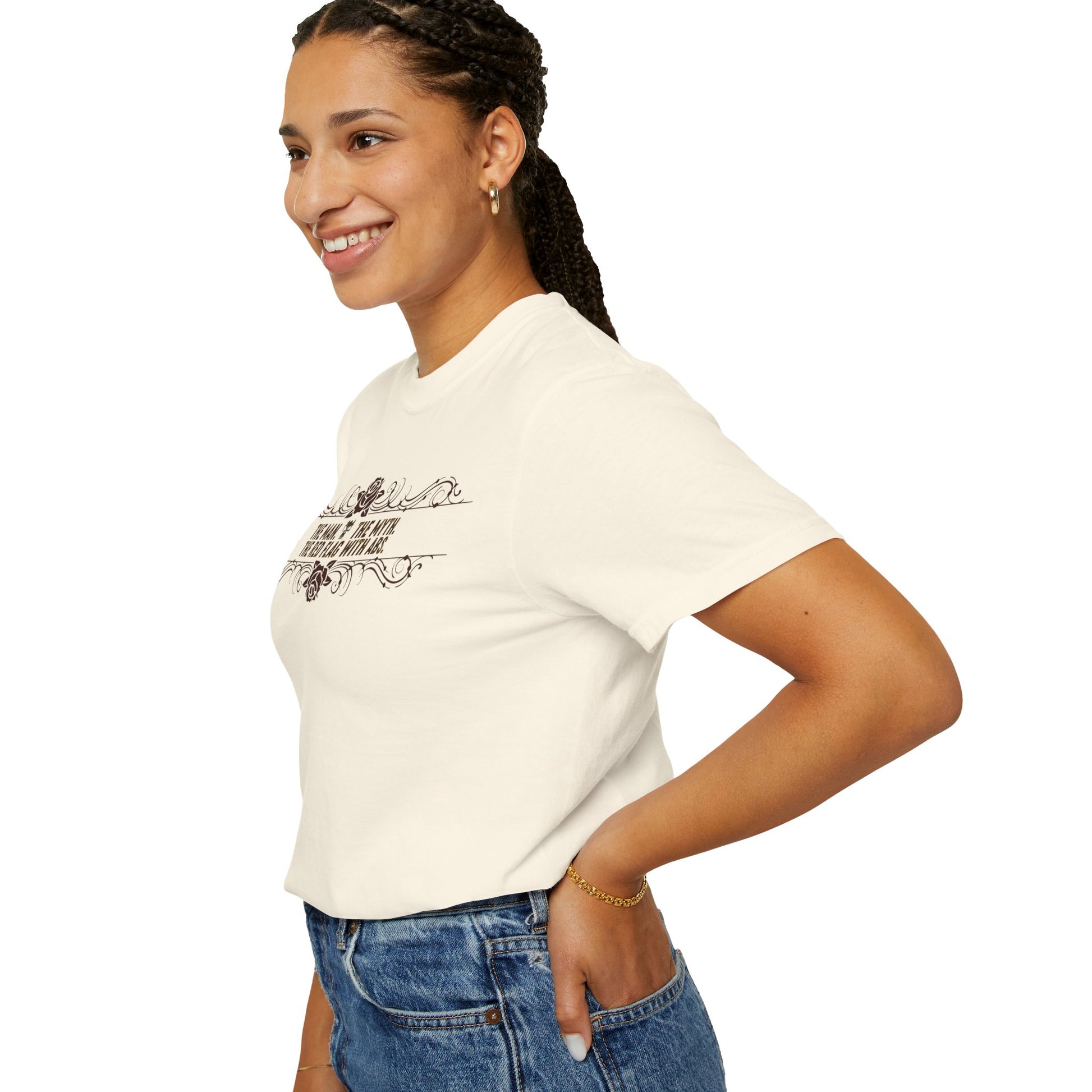 The Man, The Myth, The Red Flag with Abs Shirt Ivory Mockup