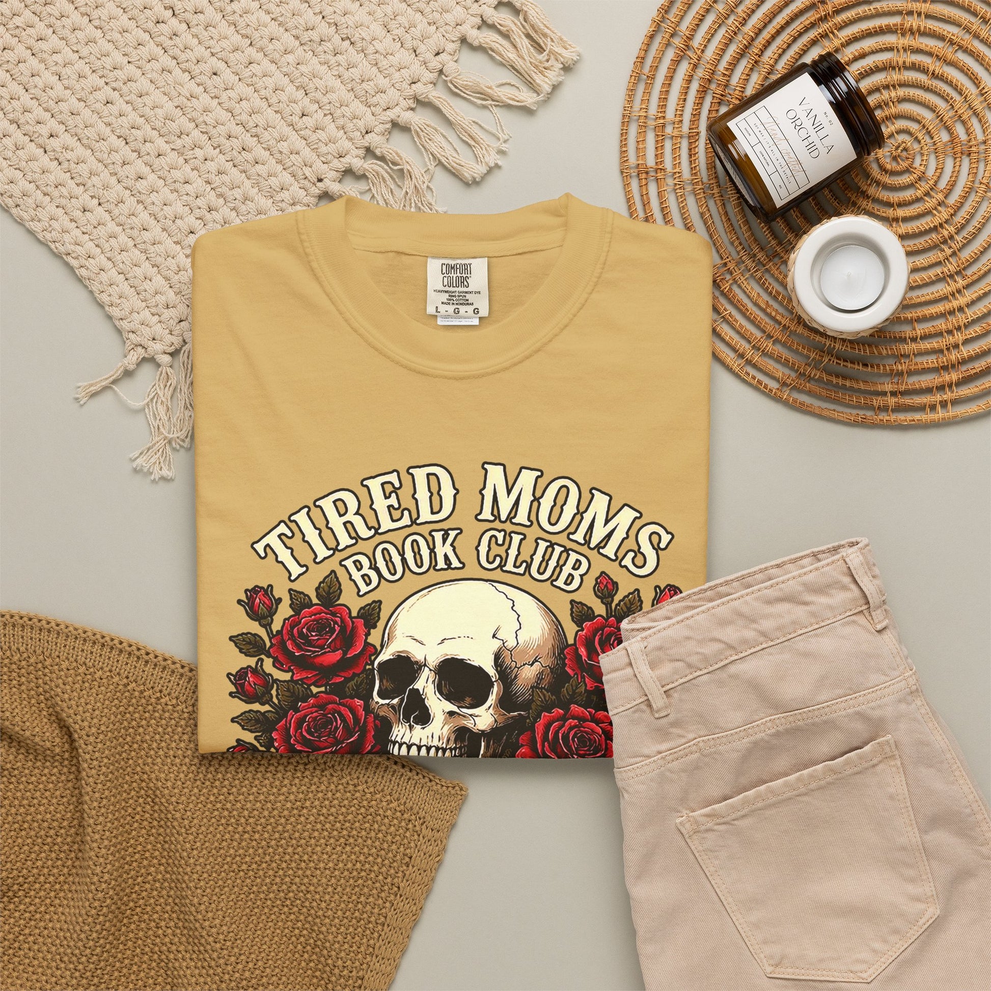 Tired_Moms_T-Shirt_Skull_Colorful_Mustard