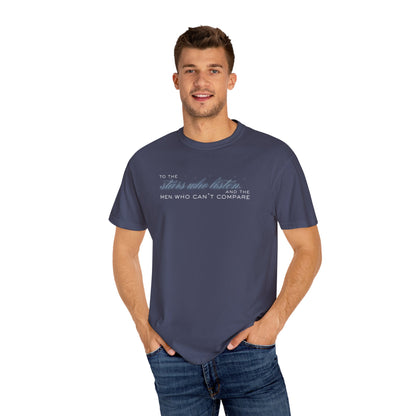 To the Stars Who Listen and the Men Who Can’t Compare Shirt Denim Mockup