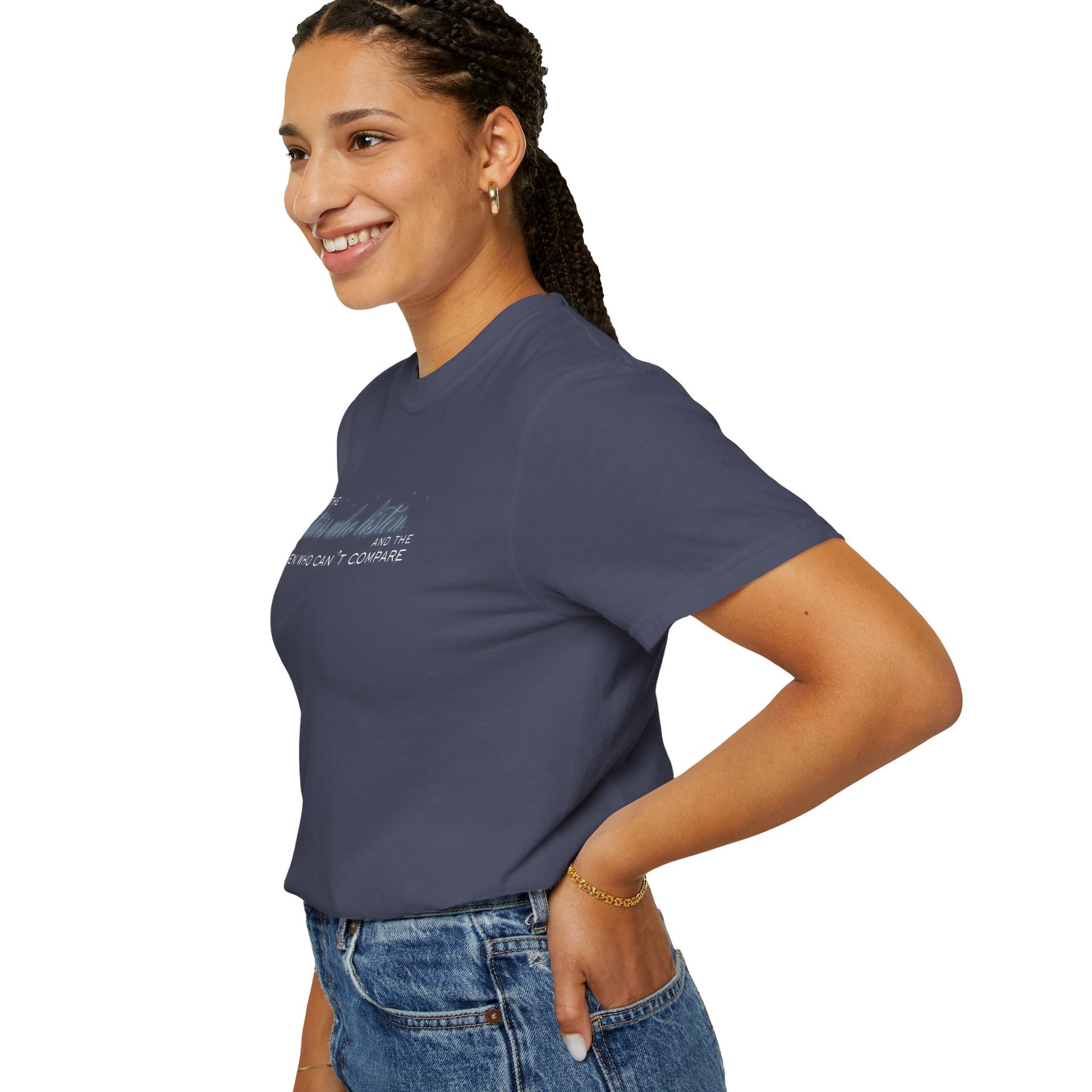 To the Stars Who Listen and the Men Who Can’t Compare Shirt Denim Mockup 2