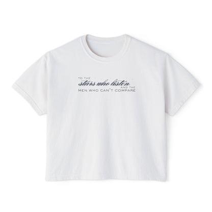 To_the_Stars_Who_Listen_and_the_Men_Who_Can_t_Compare White