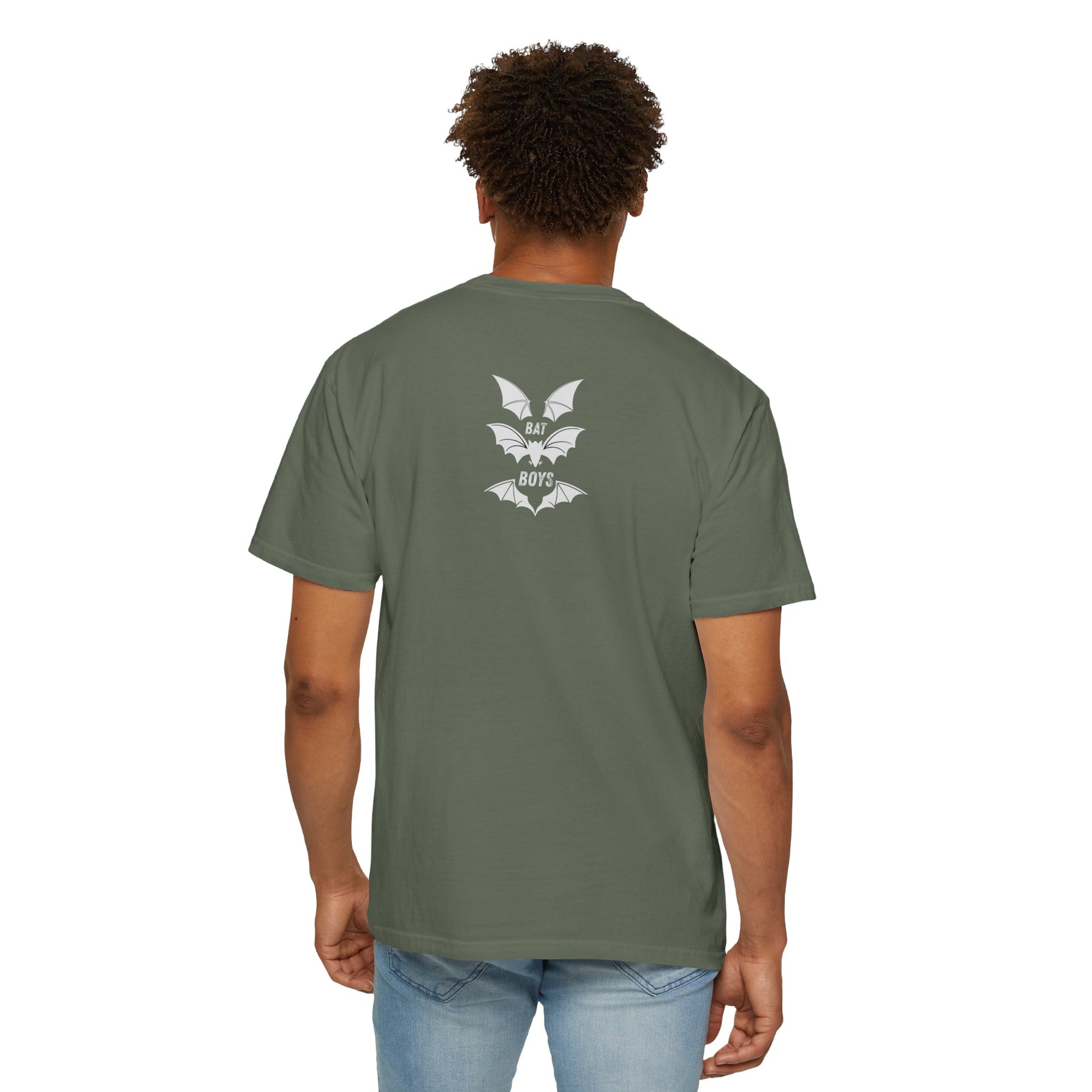 Unisex Garment-Dyed 'Bat Boys' Graphic T-Shirt moss