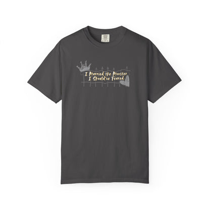 Unisex T-shirt 'I Married the Monster I Should've Feared' King of Battle and Blood by Scarlett St Clair Graphite
