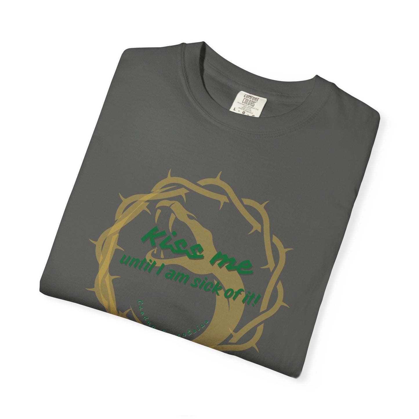 Unisex_T-shirt_Kiss_Me_until_I_am_Sick_of_it Granite Folded