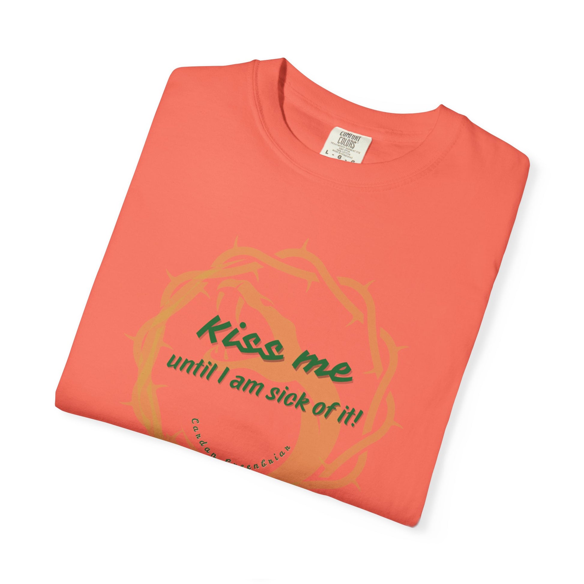 Unisex_T-shirt_Kiss_Me_until_I_am_Sick_of_it light salmon Folded