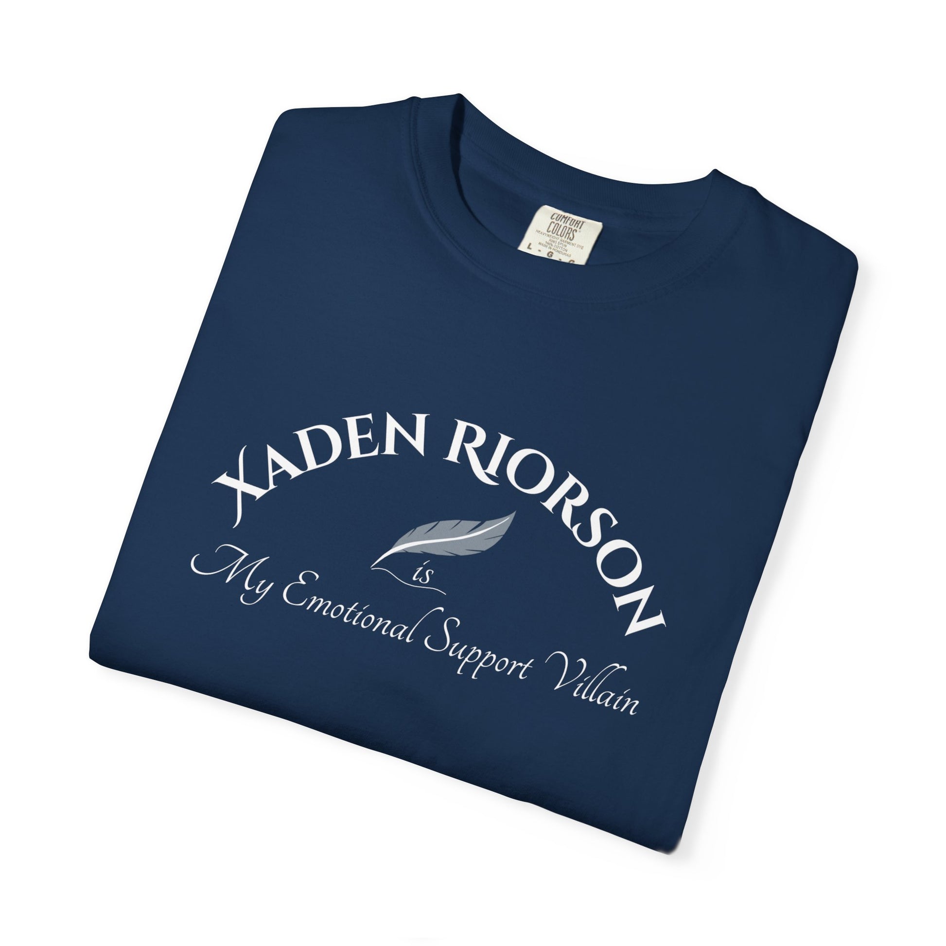 Xaden Riorson Is My Emotional Support Villain Shirt True navy Folded